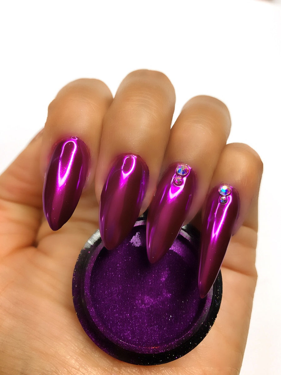 Light Purple Effect Mirror Chrome Nail Powder Pigment No Polish Foil Nails  Color