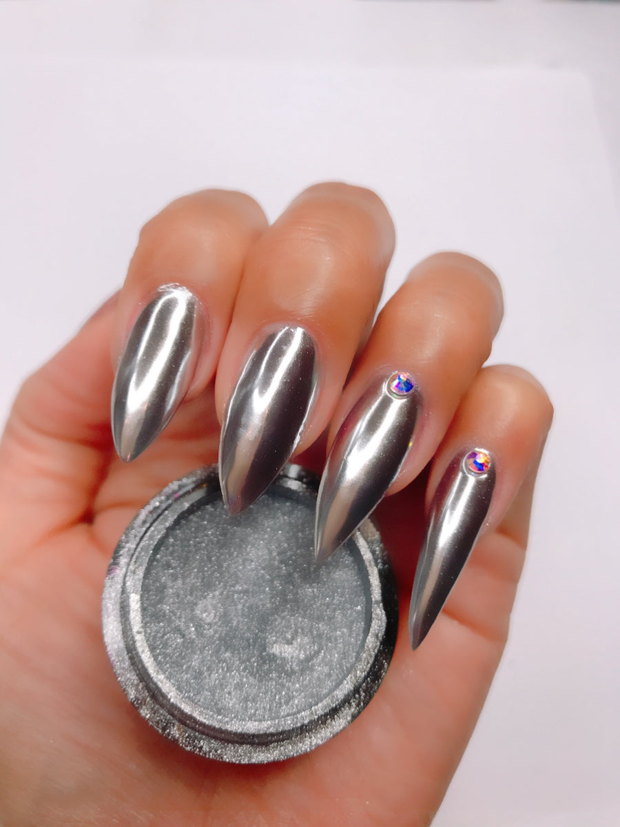 Gold and Silver Chrome Nails with ChroMirror Chrome Pigment Powders -  Step-By-Step Video Tutorial 