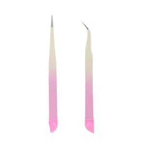 Tweezers Pink & White - 2 PACK - HYBA BEAUTY