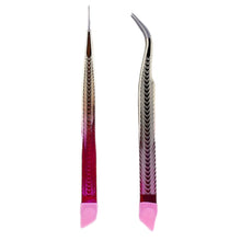 Load image into Gallery viewer, Tweezers Shinny Pink &amp; Gold - 2PK - HYBA BEAUTY