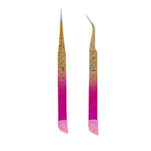 Load image into Gallery viewer, Tweezers Glitter Pink &amp; Gold - 2PK - HYBA BEAUTY