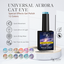 Load image into Gallery viewer, UNIVERSAL AURORA Cat Eye Collection 12 colors - HYBA BEAUTY