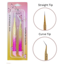 Load image into Gallery viewer, Tweezers Glitter Pink &amp; Gold - 2PK - HYBA BEAUTY