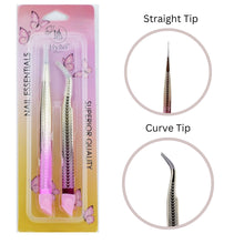 Load image into Gallery viewer, Tweezers Shinny Pink &amp; Gold - 2PK - HYBA BEAUTY