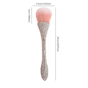 Crystal Nail Dust Brush (SILVER RHINESTONES) - HYBA BEAUTY