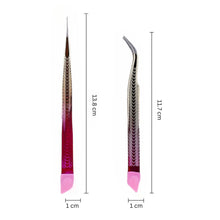 Load image into Gallery viewer, Tweezers Shinny Pink &amp; Gold - 2PK - HYBA BEAUTY