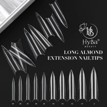 Load image into Gallery viewer, Long Almond Extension Nail Tips - HYBA BEAUTY