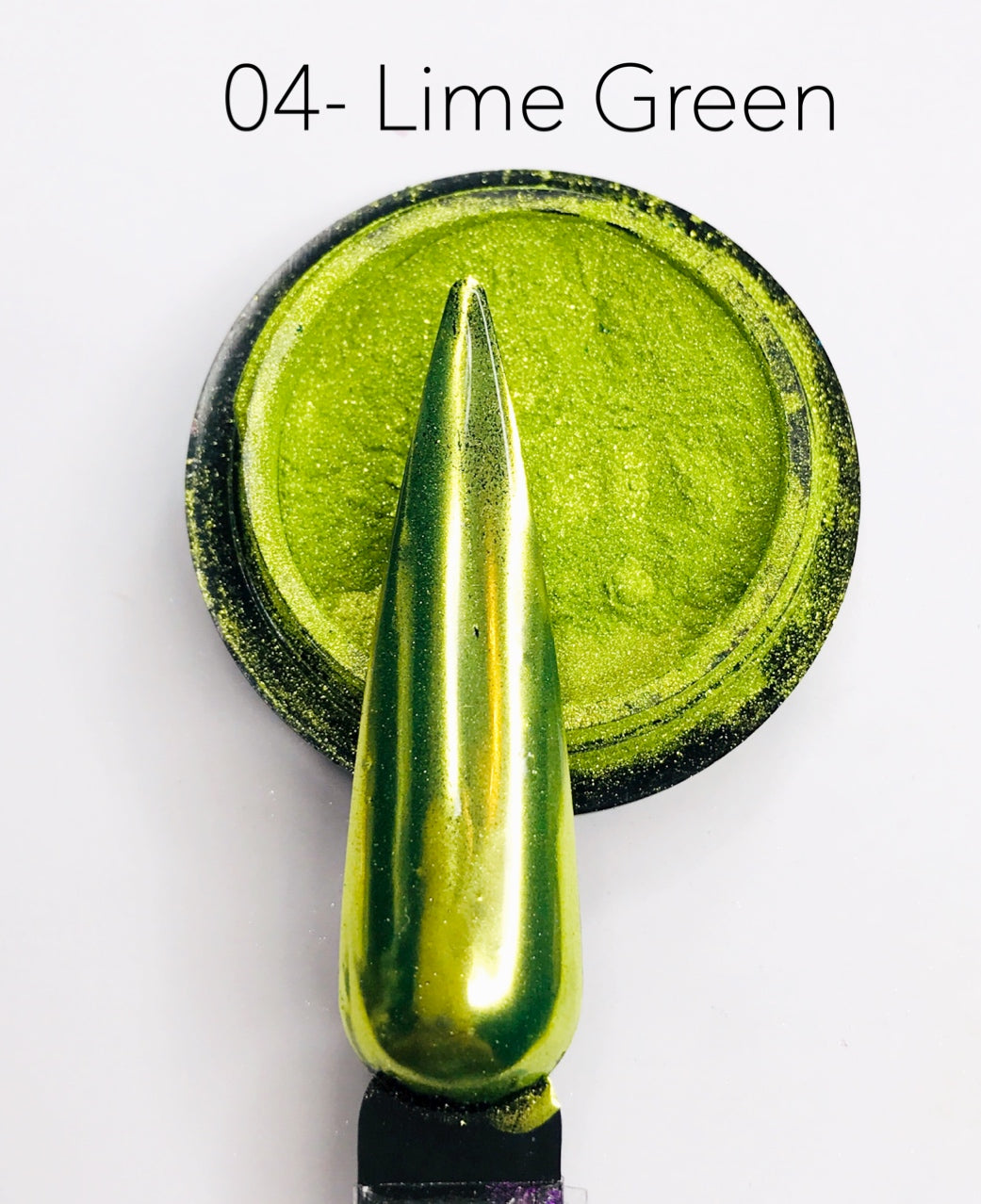 SHINE #04- Lime Green - 100% Pigment Chrome- Mirror Nail Powder