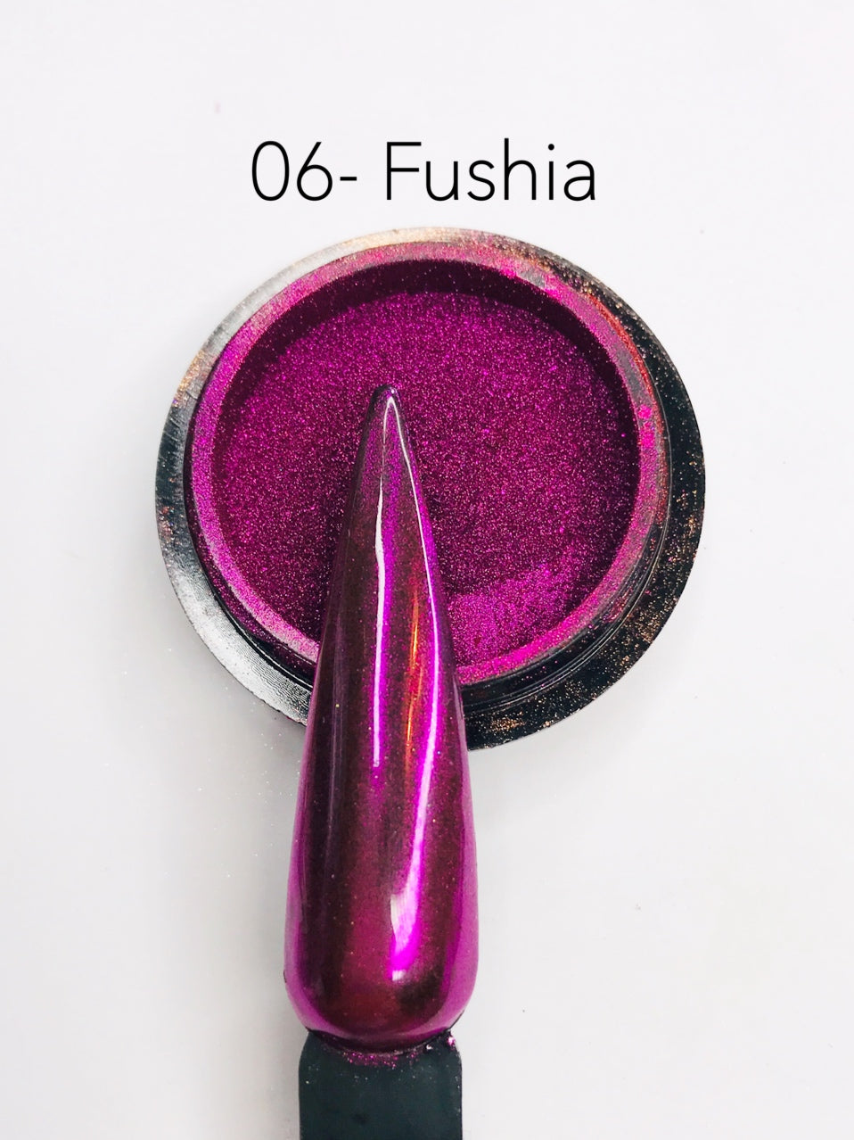 SHINE #06- Fuchsia - 100% Pigment Chrome- Mirror Nail Powder