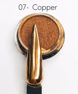 SHINE #07- Copper - 100% Pigment Chrome- Mirroring Nail Powder