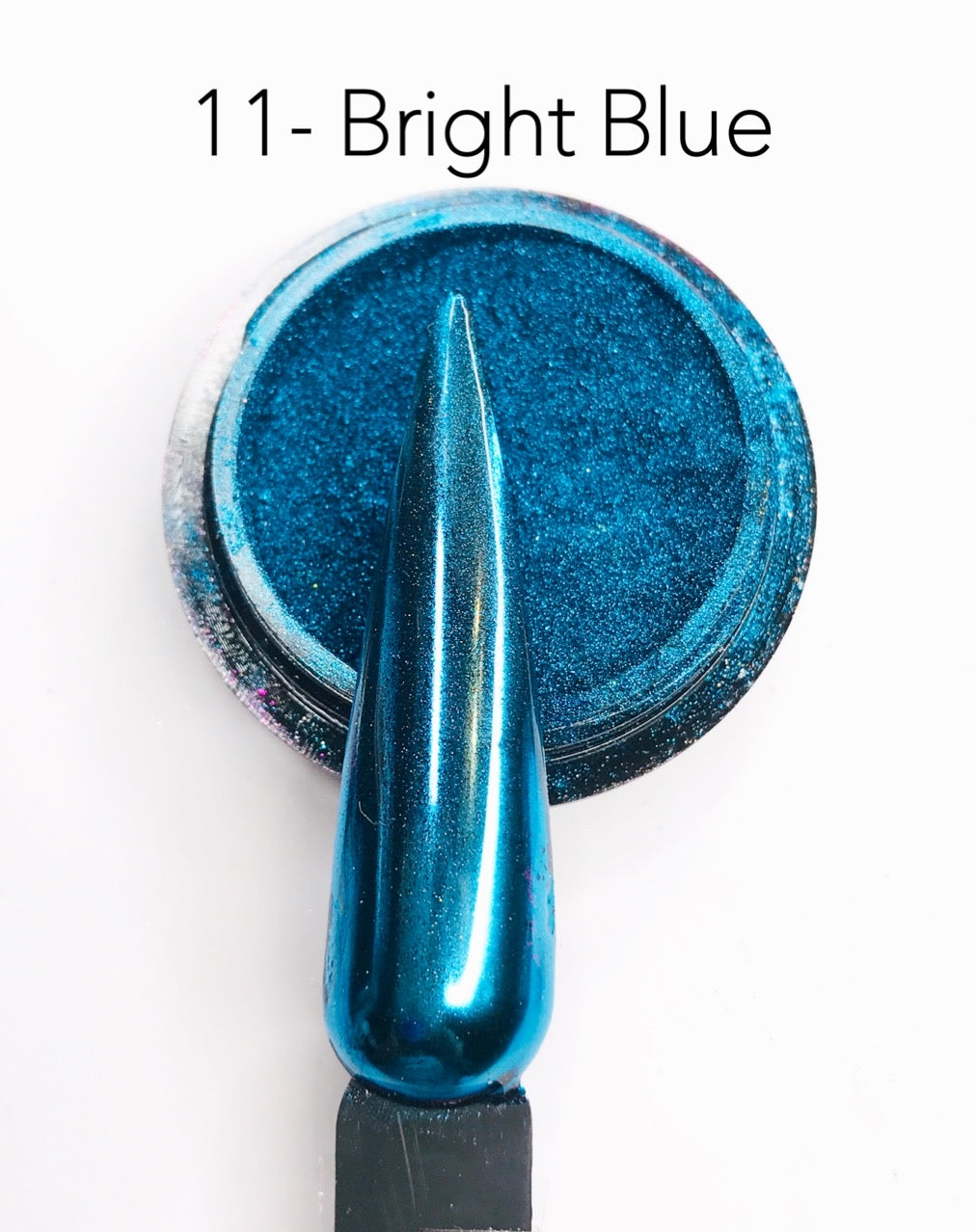 SHINE #11- Bright Blue - 100% Pigment Chrome- Mirror Nail Powder