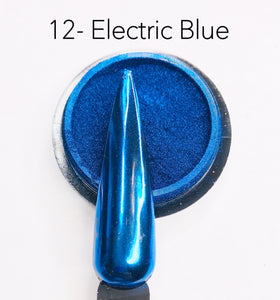 SHINE #12- Electric Blue - 100% Pigment Chrome- Mirror Nail Powder
