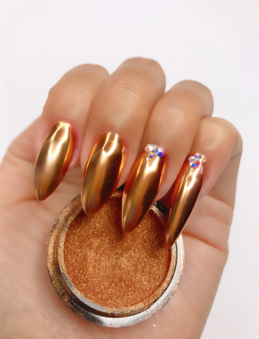 Gold and Silver Chrome Nails with ChroMirror Chrome Pigment Powders -  Step-By-Step Video Tutorial 