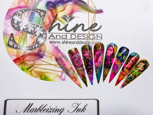 SHINE- Marbleizing Ink Set- 12 Colors + Free Brush