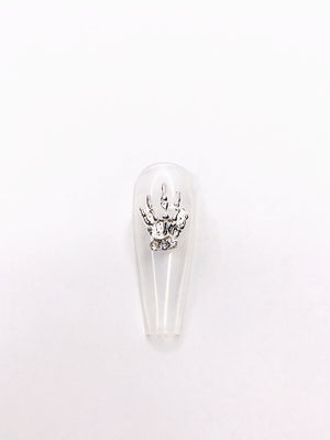 SHINE Metal Alloy Charms -"Skeleton Hands" Silver