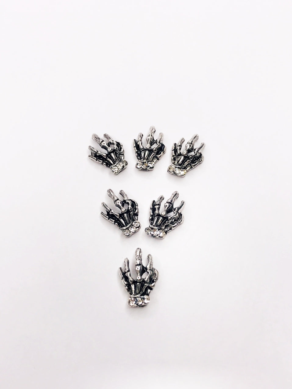 SHINE Metal Alloy Charms -"Skeleton Hands" Vintage Silver