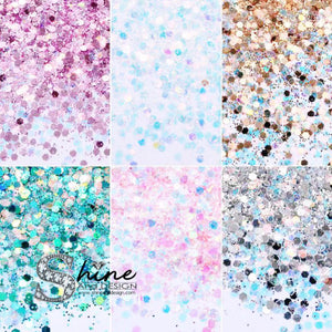 SHINE-  SEQUIN GLITTER HALO- Mermaid Mix - 6 Colors Set