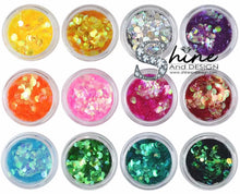 Load image into Gallery viewer, SHINE-  SEQUIN GLITTER HALO-Transparent Mermaid Flakes- 12 Colors Set