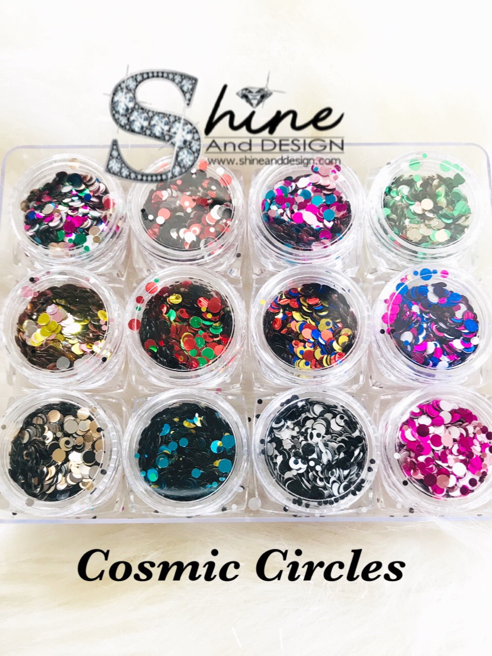 SHINE-  SEQUIN GLITTER HALO-Cosmic Circles Mix- 12 Colors Set