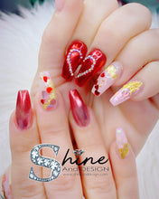 Load image into Gallery viewer, SHINE- SEQUIN GLITTER CHROME Mix Sizes Hearts - 12 Colors Set