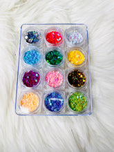 Load image into Gallery viewer, SHINE-  SEQUIN GLITTER CHROME Pastel Hearts - 12 Colors Set