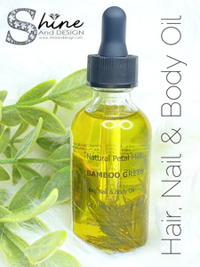 SHINE - BAMBOO GREEN - Hair, Nail & Body Oil- w/Vitamin E & Essential Extracts