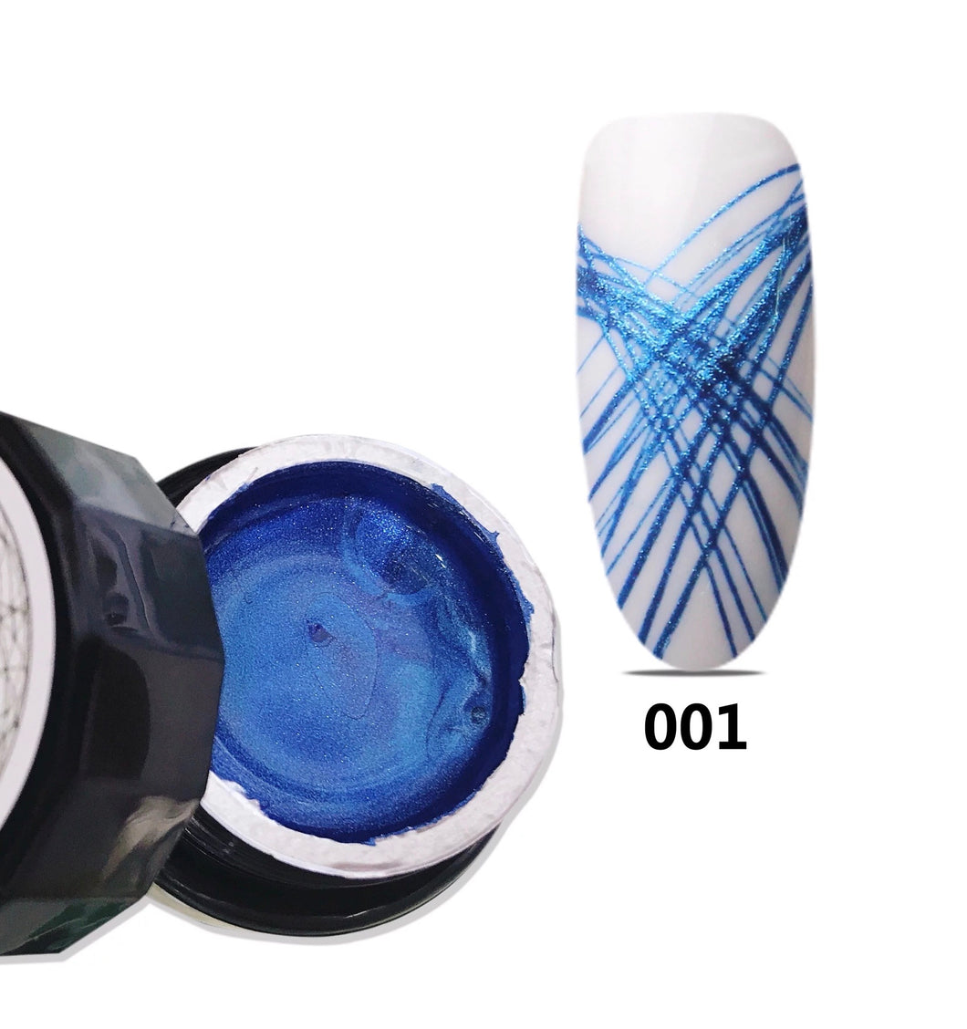 SHINE- Satin Spider Gel- Elastic Rubber Gel- Nail Art Gel- Black, White, Red, Blue, Gold & Silver