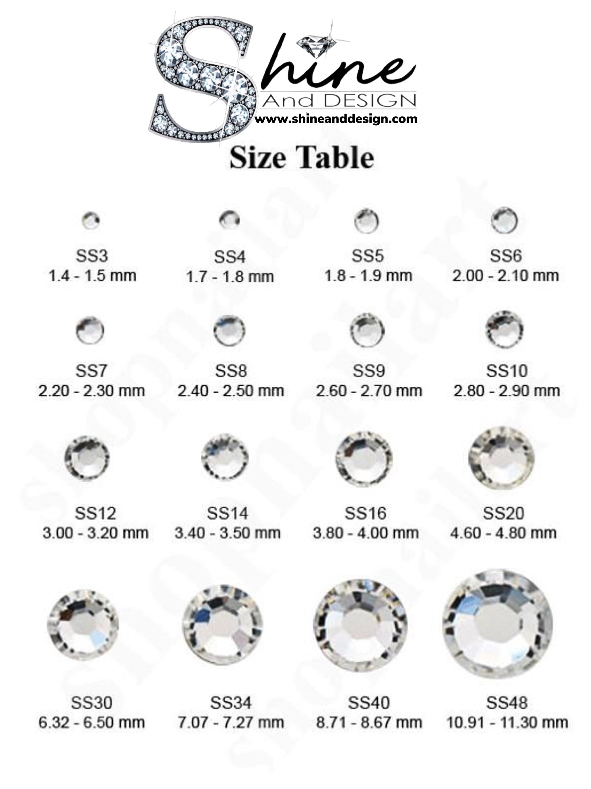 SHINE- Crystal AB- Size ss3-ss30