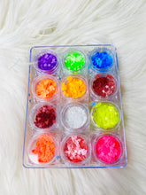 Load image into Gallery viewer, SHINE-  SEQUIN GLITTER CHROME Neon Hearts - 12 Colors Set